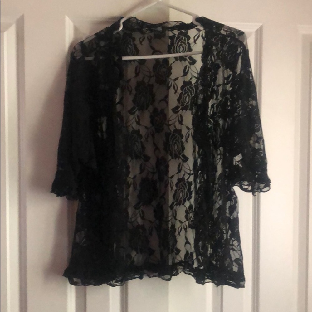 Black lacy open cami